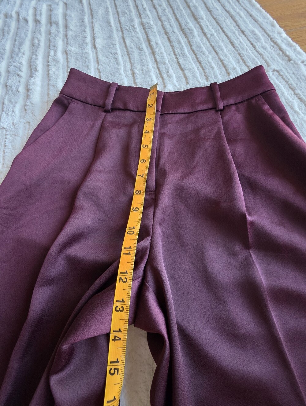 LOFT Wide Leg Pants in Deep Burgundy - Picture 2 of 7